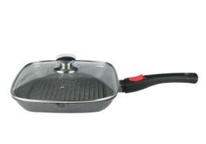 Patelnia grillowa 28 cm kamienna pokrywa indukcja