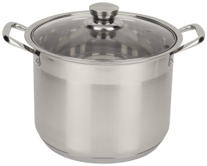 GARNEK STALOWY 12L pokrywka 28cm WYSOKI indukcja