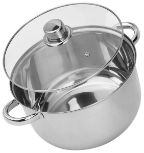 GARNEK STALOWY POKRYWKA 24 CM 5 L GAZ INDUKCJA
